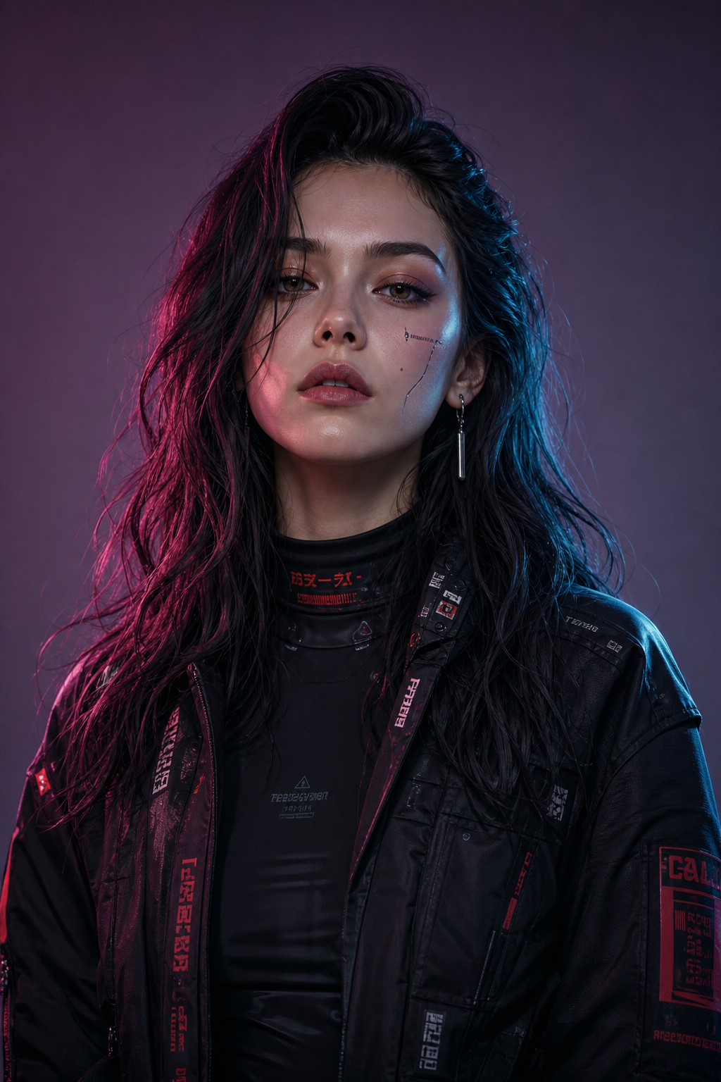 Cyberpunk style portrait example