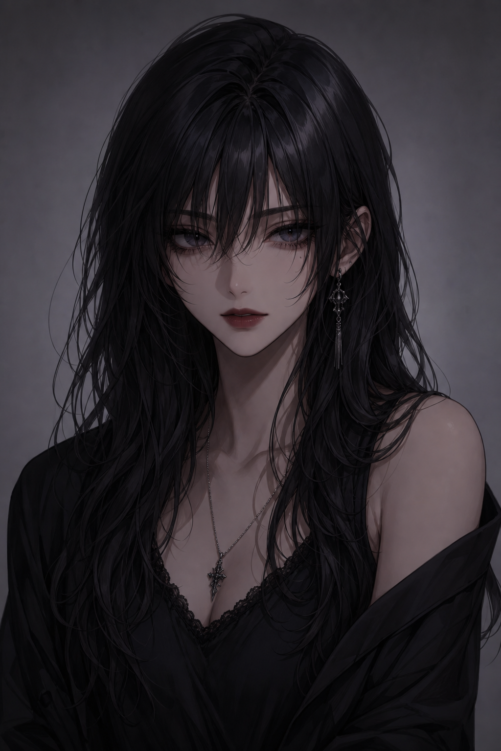 Dark Anime style portrait example