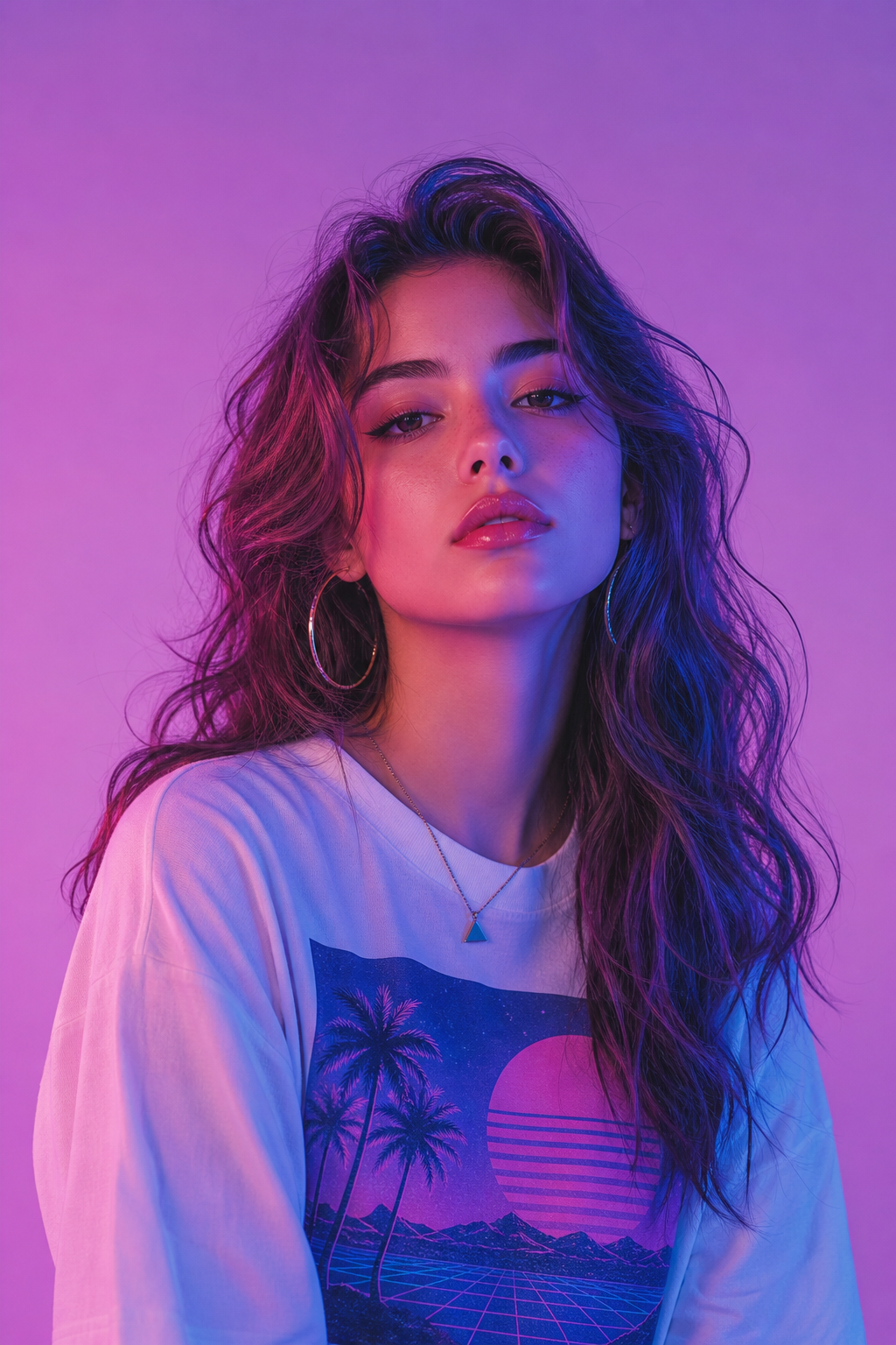 Vaporwave style portrait example