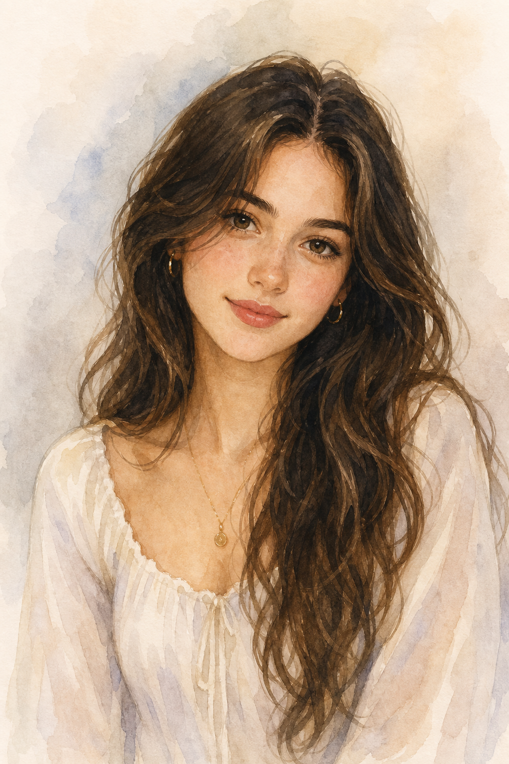 Watercolor style portrait example